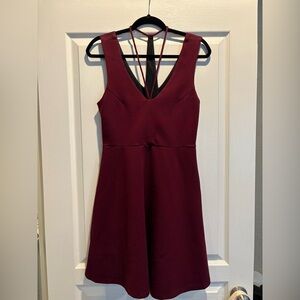 Mink Pink, All About It Fit and Flare Dress, Wine, Large
